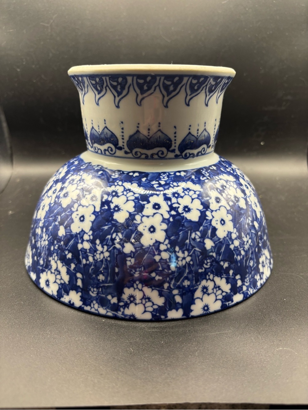 Blue Floral Pedestal Compote - Picture 10 of 12